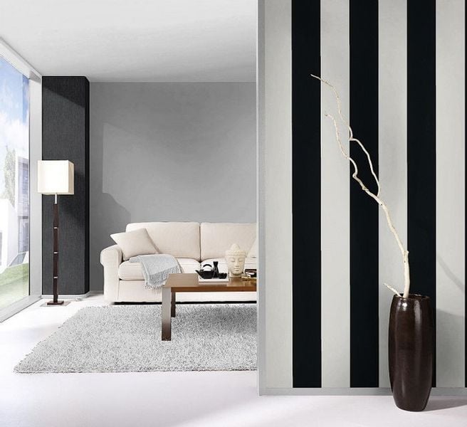 TAPETA WZÓR PASKI PASY BIAŁO CZARNE RASCH zdjęcie 5