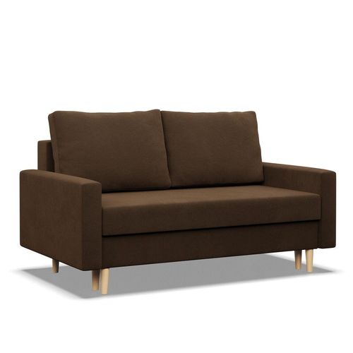 Sofa rozkładana, MILO, Mikrofaza, 152x92x92 cm, brązowy | TYLETEGOTU na Arena.pl