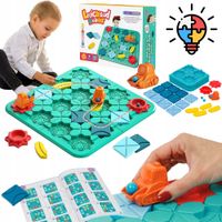 Gra logiczna planszowa układanka labirynt budowanie drogi łamigłówka BS779