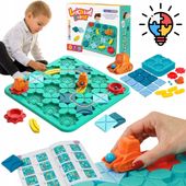 Gra logiczna planszowa układanka labirynt budowanie drogi łamigłówka BS779