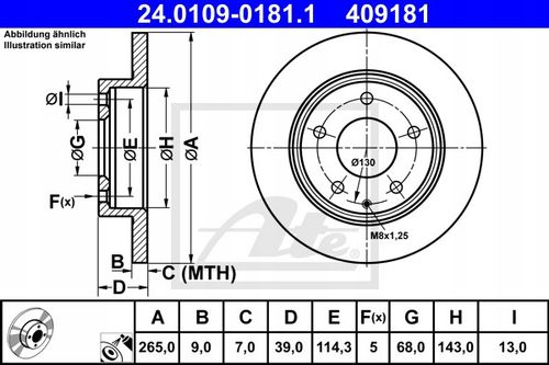 TARCZA HAM PRZOD 295X25 V ATE na Arena.pl