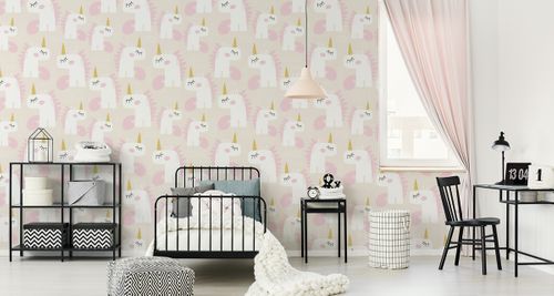 Tapeta Dla Dzieci - Śpiące Jednorożce - Styl Skandynawski na Arena.pl