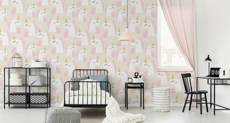 Tapeta Dla Dzieci - Śpiące Jednorożce - Styl Skandynawski zdjęcie 2