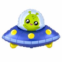 Balon foliowy ufo kosmita latający spodek, 71x80 cm (luz)