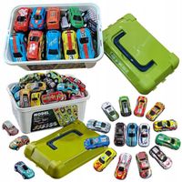 Resoraki Autka Samochody Pojazdy Giga Zestaw w Skrzynce do Zabawy 30 Sztuk