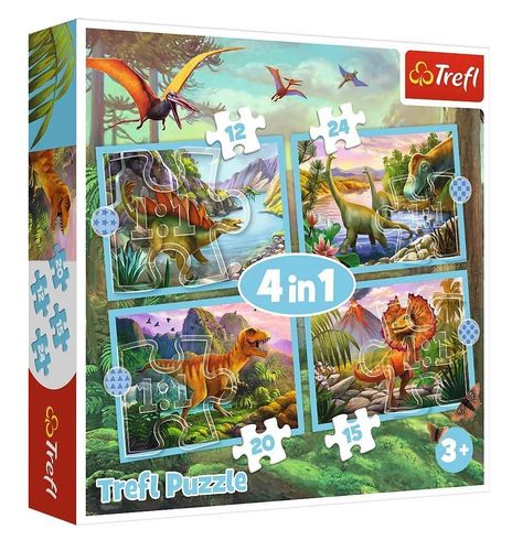 PUZZLE 4W1 WYJĄTKOWE DINOZAURY 34609 na Arena.pl
