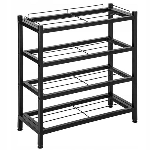 SZAFKA NA BUTY STOJAK METALOWY CZARNY 4 PÓŁKI ORGANIZER REGAŁ LOFTOWY na Arena.pl