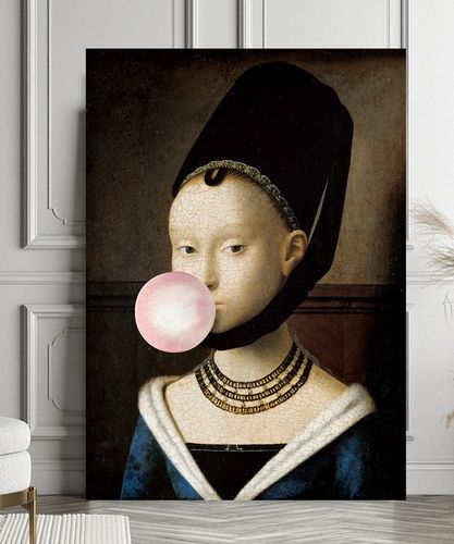 Obraz na płótnie portret z balonem pop art 50x70 cm na Arena.pl