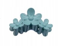 Piękna spinka klamra akrylowa trzy kwiatki zielony 11cm