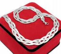 NASZYJNIK SREBRNY DAMSKI STAL CHIRURGICZNA ŻMIJKI TRIO TWIST