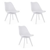 Krzesło MARK - białe / nogi białe x 3