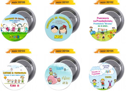 Przypinki buttony PRZEDSZKOLE lis-twój tekst na Arena.pl