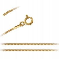 DELIKATNY POZŁACANY SREBRNY ŁAŃCUSZEK PANCERKA PANCER 1MM 50CM SREBRO 925