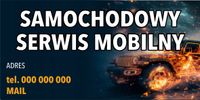 Baner reklamowy Serwis samochodowy mobilny 100x50 cm efektowna reklama