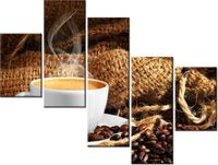 100 75CM OBRAZ 5 ELEM FILIŻANKA KAWY ŚCIENNY
