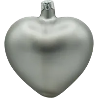 Bombka choinkowa szklana: Serce matowe: srebrne