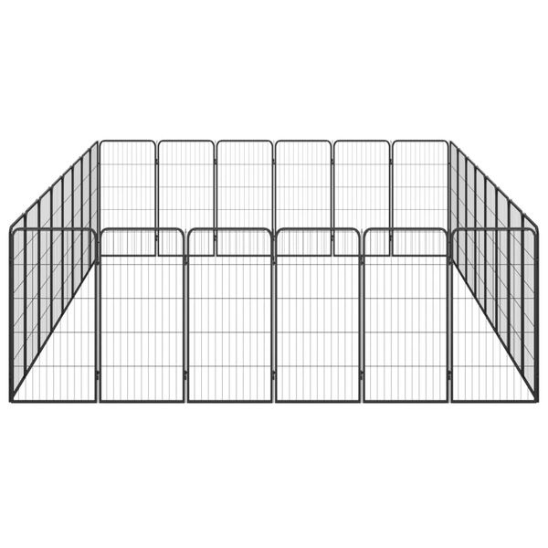 Kojec dla psa, 28 paneli, czarny, 50x100 cm, stal zdjęcie 4