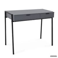 Biurko industrialne Grafit ZENTIA 100 cm 2 szuflady Czarne nogi
