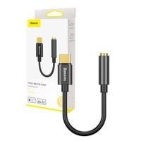 Adapter Baseus L54 USB-C na Mini Jack 3,5mm Audio DO Telefonu Czarny