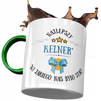 Kubek Zielony Dla Kelnera Najlepszy Kelner Z Nadrukiem Ze Zdjęciem