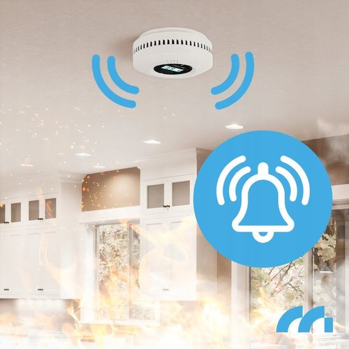 CZUJNIK CZADU I DYMU DETEKTOR TLENKU WĘGLA CERTYFIKOWANY ALARM 2w1 LCD na Arena.pl