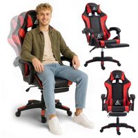 fotel gamingowy obrotowy z podnóżkiem ec gaming masażer ko24cze