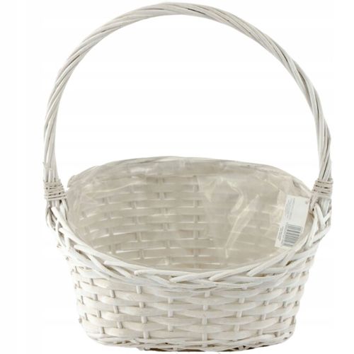 KOSZ PREZENTOWY DELIKATESOWY BIAŁY WIKLINOWY KOSZYK ŚLUB WESELE na Arena.pl