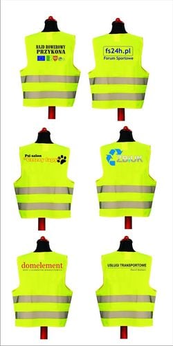 KAMIZELKI ODBLASKOWE z nadrukiem LOGO TEKSTEM na Arena.pl