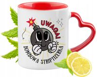 Kubek Czerwony Z Uszkiem W Kształcie Serca Dla Striptizerki Na Prezent