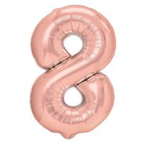 Balon foliowy cyfra 8 różowe złoto 40 cm