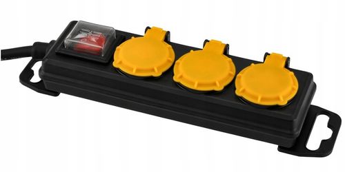 Przedłużacz Listwa Zasilająca 3 Gniazda 5m Wodoszczelny Z Wyłącznikiem IP44 na Arena.pl