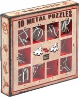 10 ŁAMIGŁÓWEK METALOWYCH czerwony zestaw Metal Puzzles łamigłówki METAL TOP