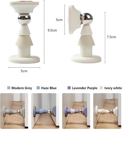 Stoper do drzwi magnetyczny silikonowy bez wiercenia niebieski mocny na Arena.pl