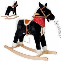 ŚPIEWAJĄCY KOŃ NA BIEGUNACH 74cm DUŻY BUJANY KONIK DLA DZIECI SIODŁO