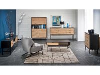 Komoda MURANO KM-1 dąb/czarna