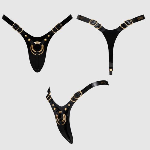leatherette harness fabulous - one size - black glossy na Arena.pl