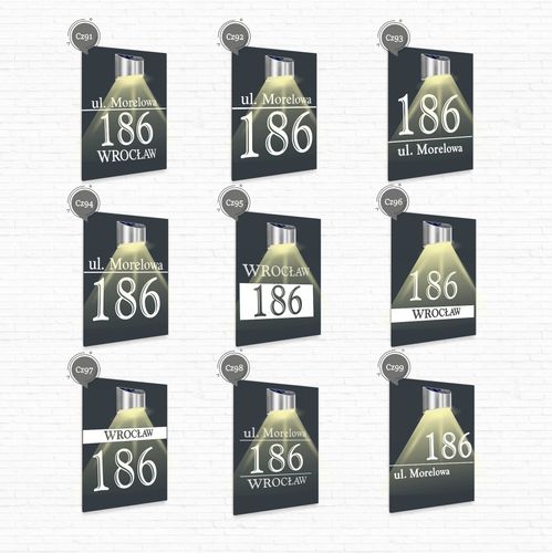 antracyt TABLICZKA lampka solarna ADRESOWA dibond nierdzewna 30x20 cm na Arena.pl
