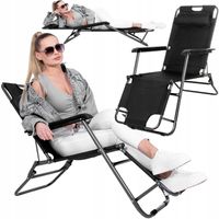 LEŻAK SKŁADANY ZERO GRAVITY KRZESŁO FOTEL OGRODOWY 2w1 PLAŻOWY TURYSTYCZNY