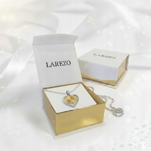 Naszyjnik Srebrny Serce Dziewczynka z Koniem Złoty Koń Cyrkonie SREBRO 925 na Arena.pl