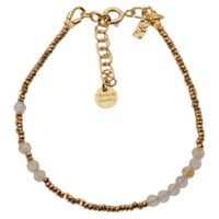 Bransoletka urodzeniowa listopad - cytryn, hematyt i srebro złocone