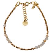 Bransoletka urodzeniowa listopad - cytryn, hematyt i srebro złocone