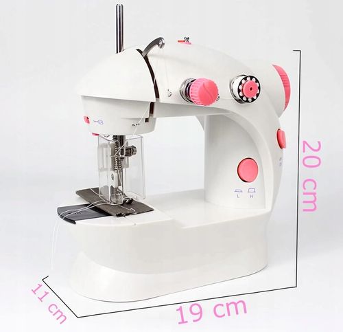 PRAWDZIWA MASZYNA DO SZYCIA DLA DZIECI Z OSŁONĄ NA PALCE + IGŁA NICI LAMPKA na Arena.pl