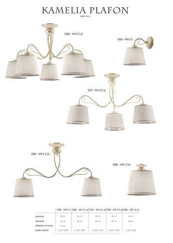 Lampa Plafon KAMELIA 1386 Jupiter na Arena.pl
