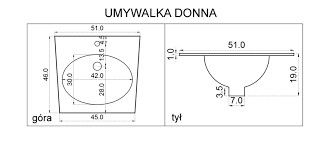 Umywalka Ceramiczna Donna 50 cm na Arena.pl