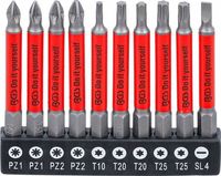 Zestaw bitów magnetycznych długich 70 mm 10 szt BGS