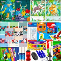 WYPRAWKA SZKOLNA zeszyty kredki farby ZESTAW DO SZKOŁY DLA KLAS 4-6 75el