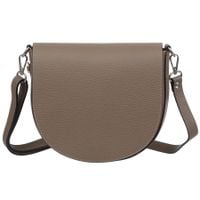 VERA PELLE torebka damska skórzana listonoszka z klapą V574 taupe