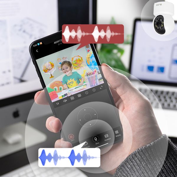 KAMERA WIFI IP WĘWNĘTRZNA OBROTOWA NIANIA 3MPx ZOOM SMART MINI 2K DETEKCJA zdjęcie 5