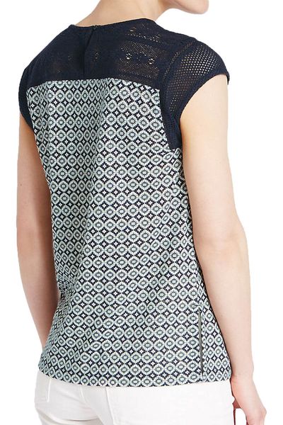 M&amp;S Bluzka Geometryczne Wzory, Koronka - 36 / S zdjęcie 3