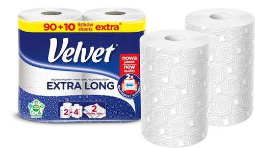 Velvet ręczniki papierowe Extra Long 9x2 rolki 100 listków na Arena.pl